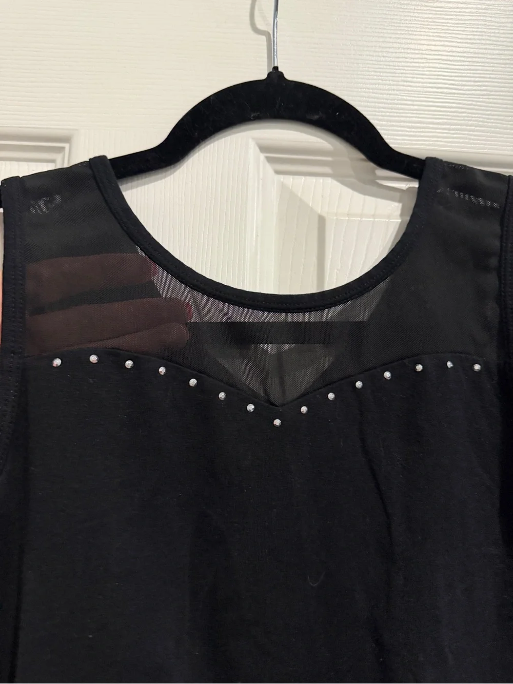 Set of 2 Cat & Jack Black Rhinestone Mesh Insert Leotard